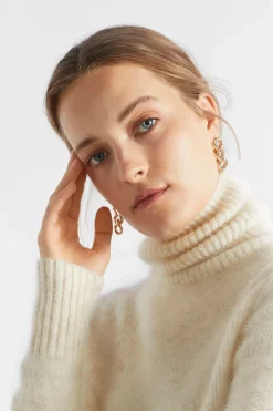 Seed Heritage Knitwear & Sweaters-Mohair Roll Neck Knit Vanilla Cream Marle