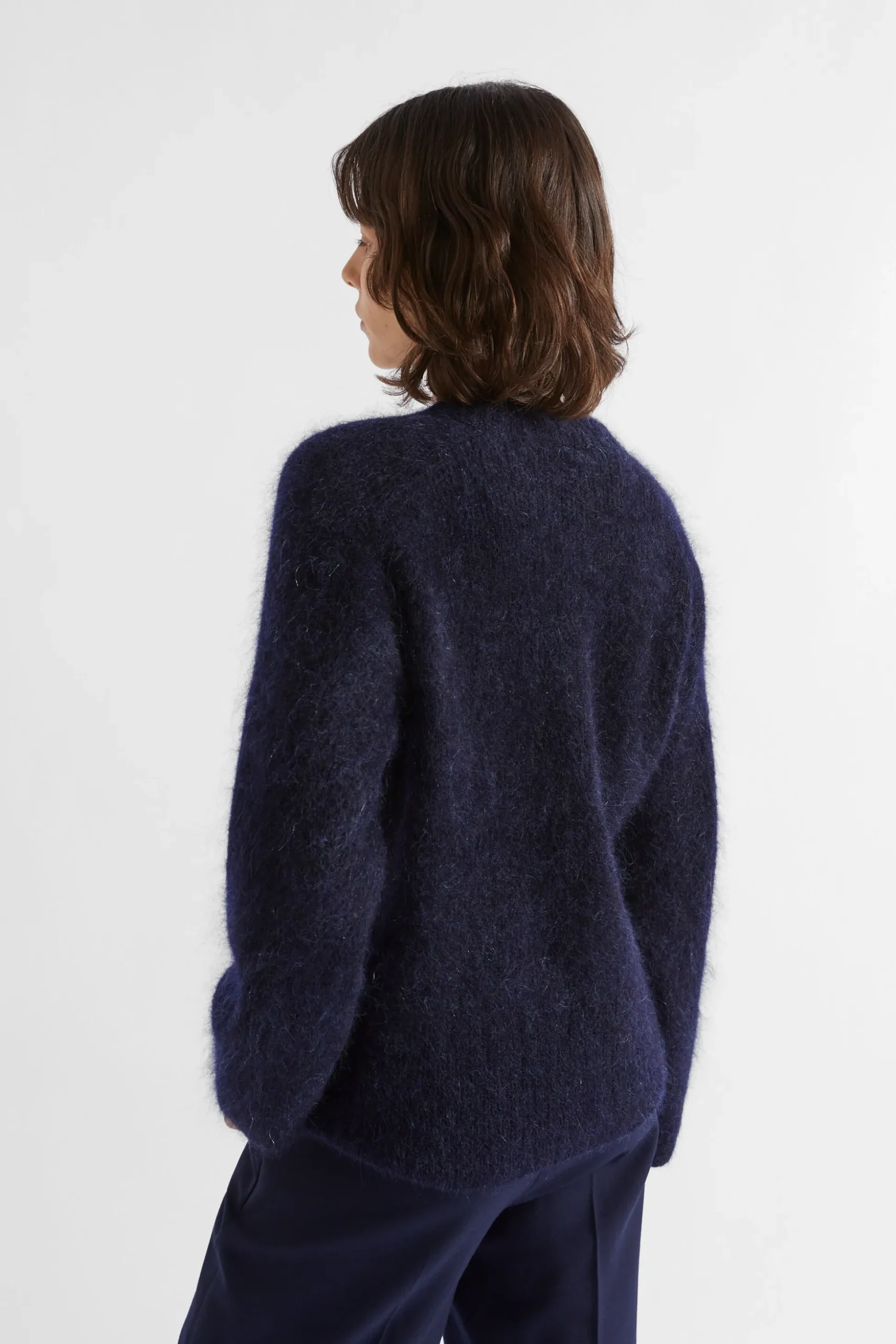 Seed Heritage Knitwear & Sweaters-Mohair V Neck Knit Midnight Sky