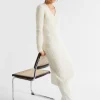 Seed Heritage Knitwear & Sweaters-Mohair V Neck Knit Midi Dress Vanilla Cream Marle