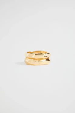 Seed Heritage Jewellery-Molten Ring Set Gold