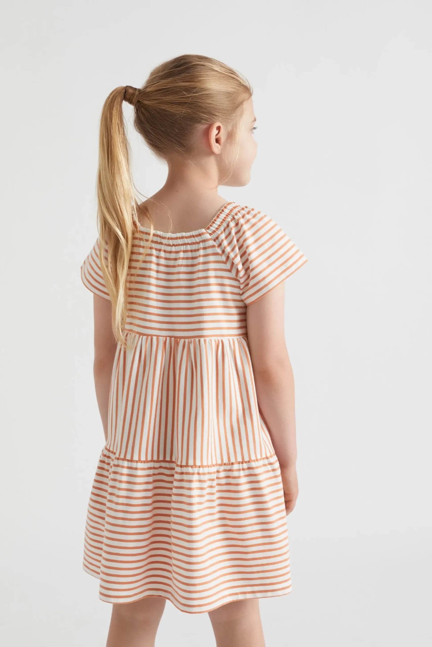 Seed Heritage Dresses-Multi Stripe Dress Cinnamon