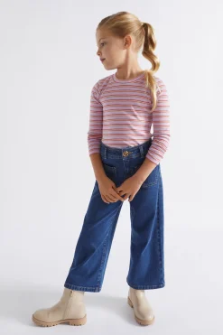 Seed Heritage T-Shirts & Tops-Multi Stripe Rib Tee Orchid