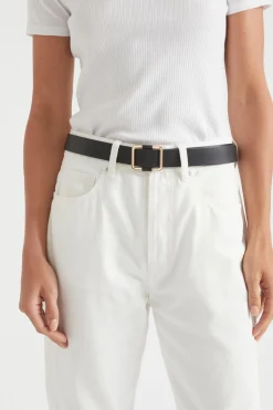 Seed Heritage Belts-Naomi Leather Hip Belt Black