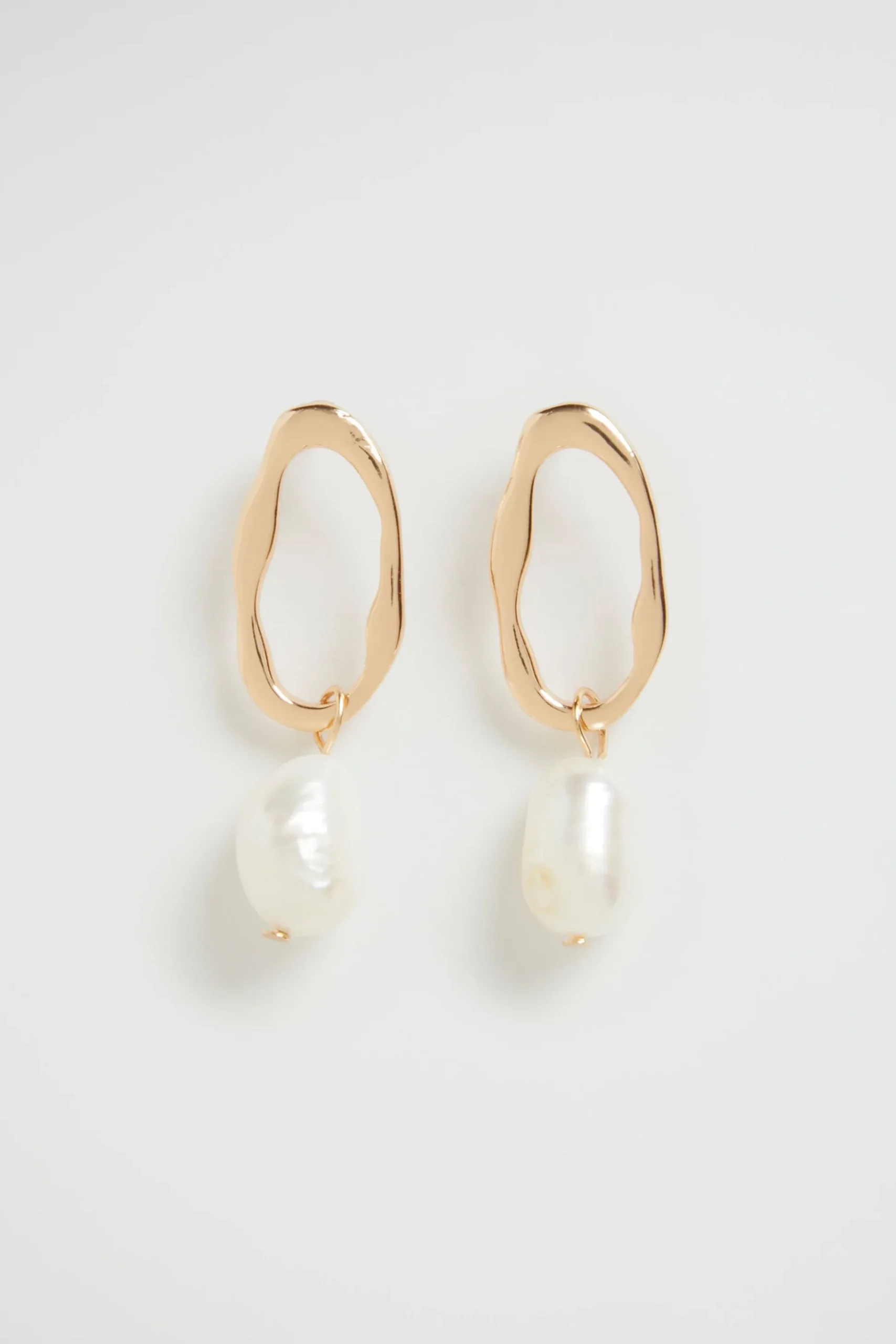 Seed Heritage Jewellery-Organic Stud With Pearl Gold