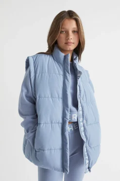 Seed Heritage Jackets & Vests-Oversized Puffa Vest Powder Blue