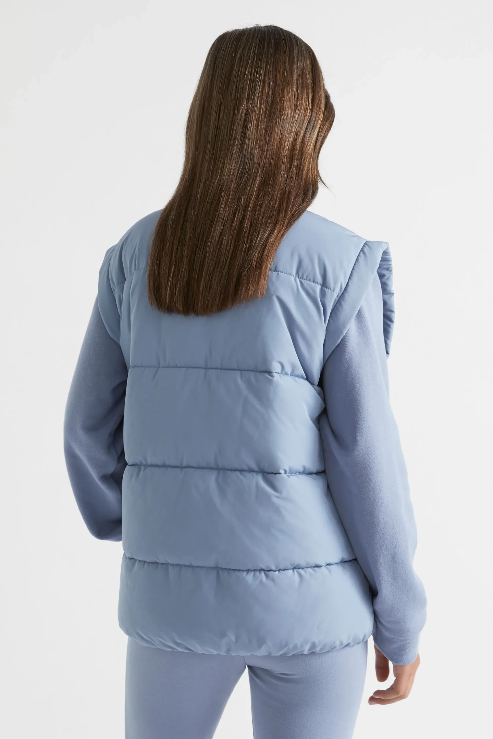 Seed Heritage Jackets & Vests-Oversized Puffa Vest Powder Blue