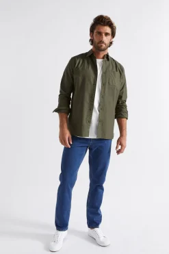 Seed Heritage Shirts-Oxford Shirt Dark Khaki