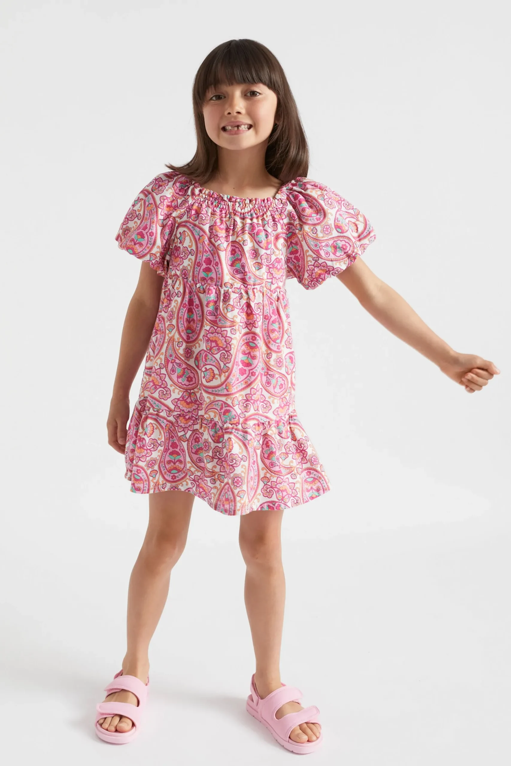 Seed Heritage Dresses-Paisley Dress Fuchsia
