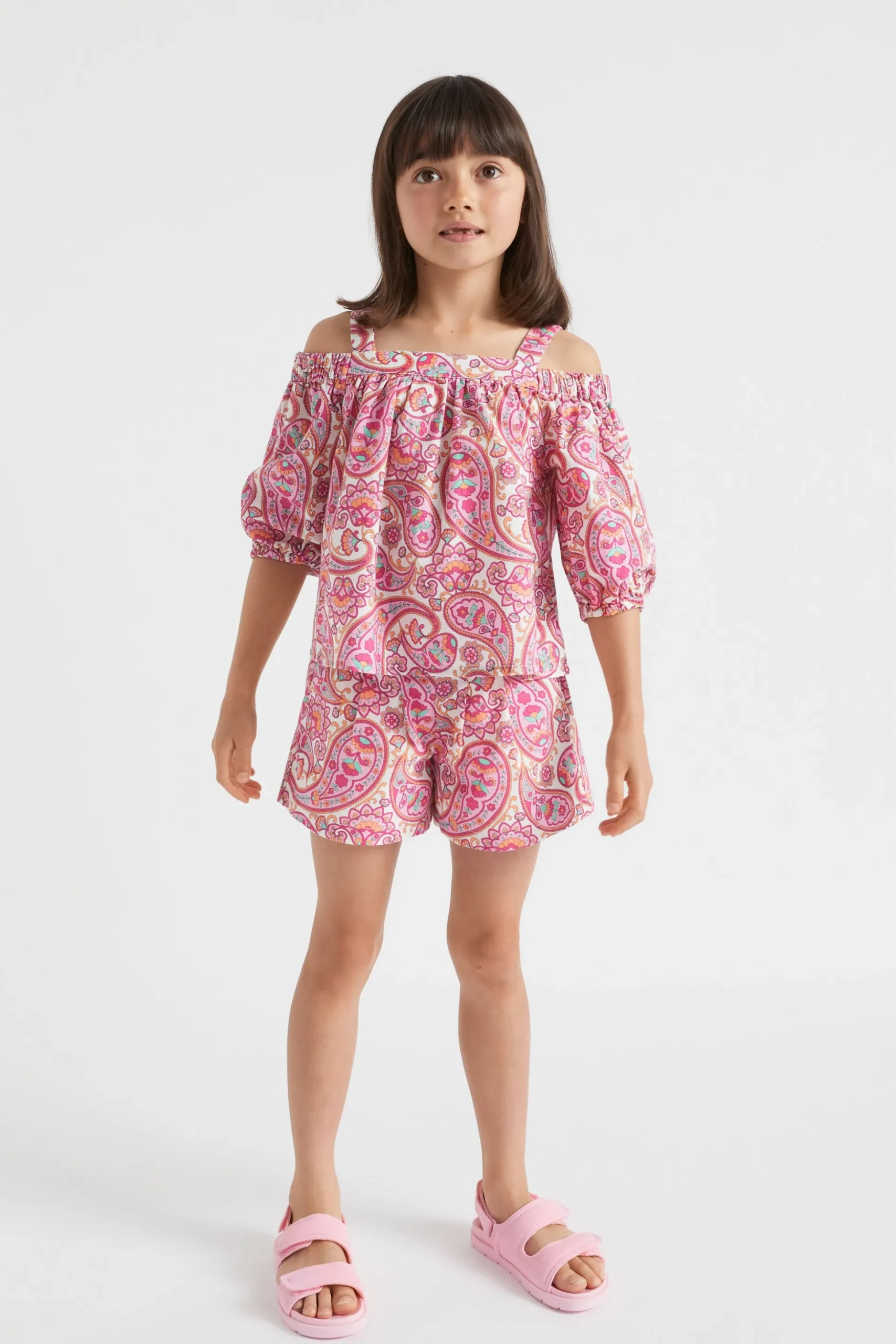 Seed Heritage Shorts-Paisley Short Fuchsia
