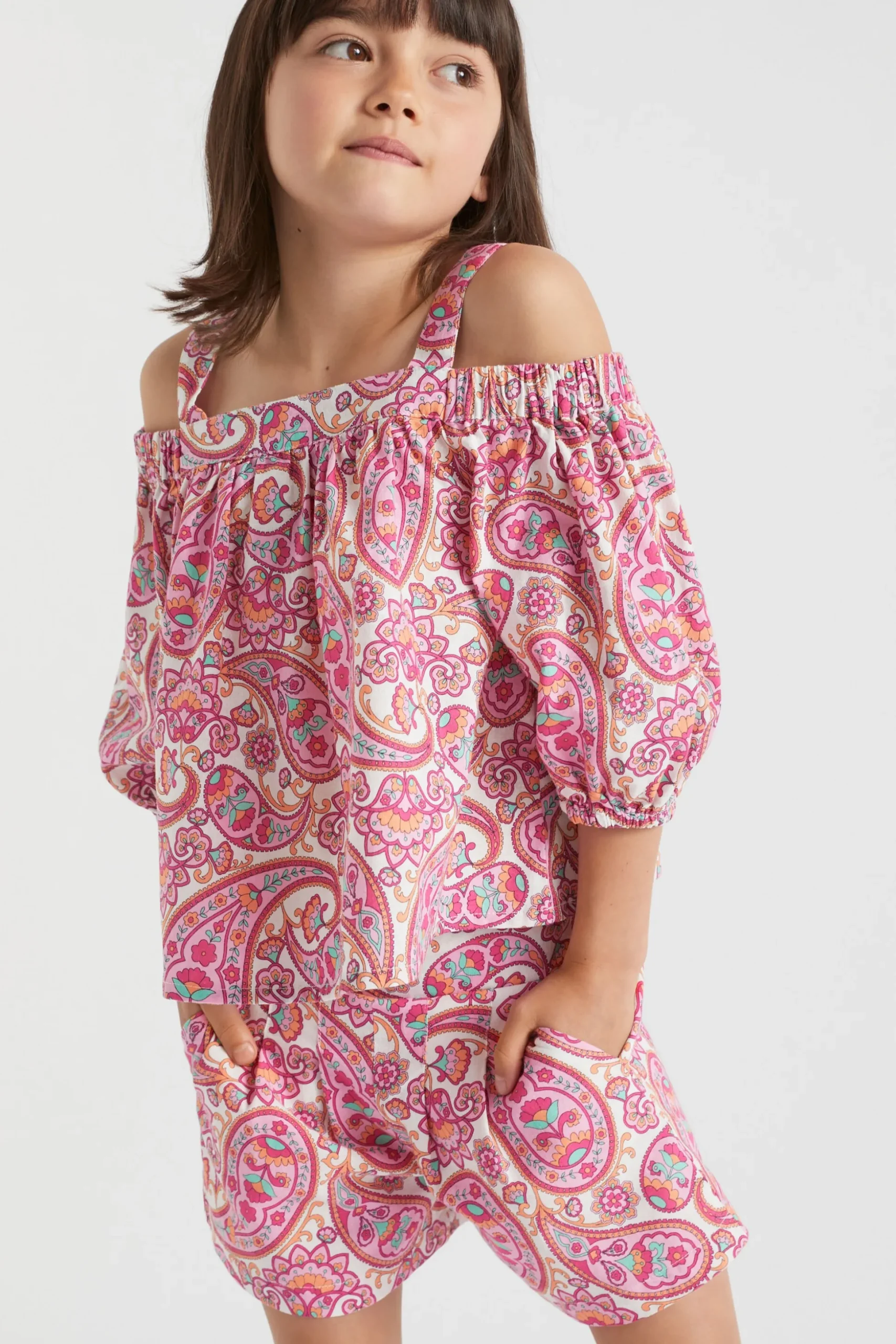 Seed Heritage Shorts-Paisley Short Fuchsia