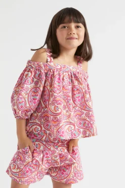 Seed Heritage T-Shirts & Tops-Paisley Top Fuchsia