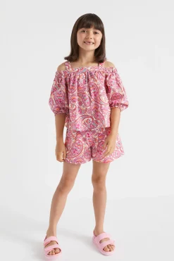 Seed Heritage T-Shirts & Tops-Paisley Top Fuchsia