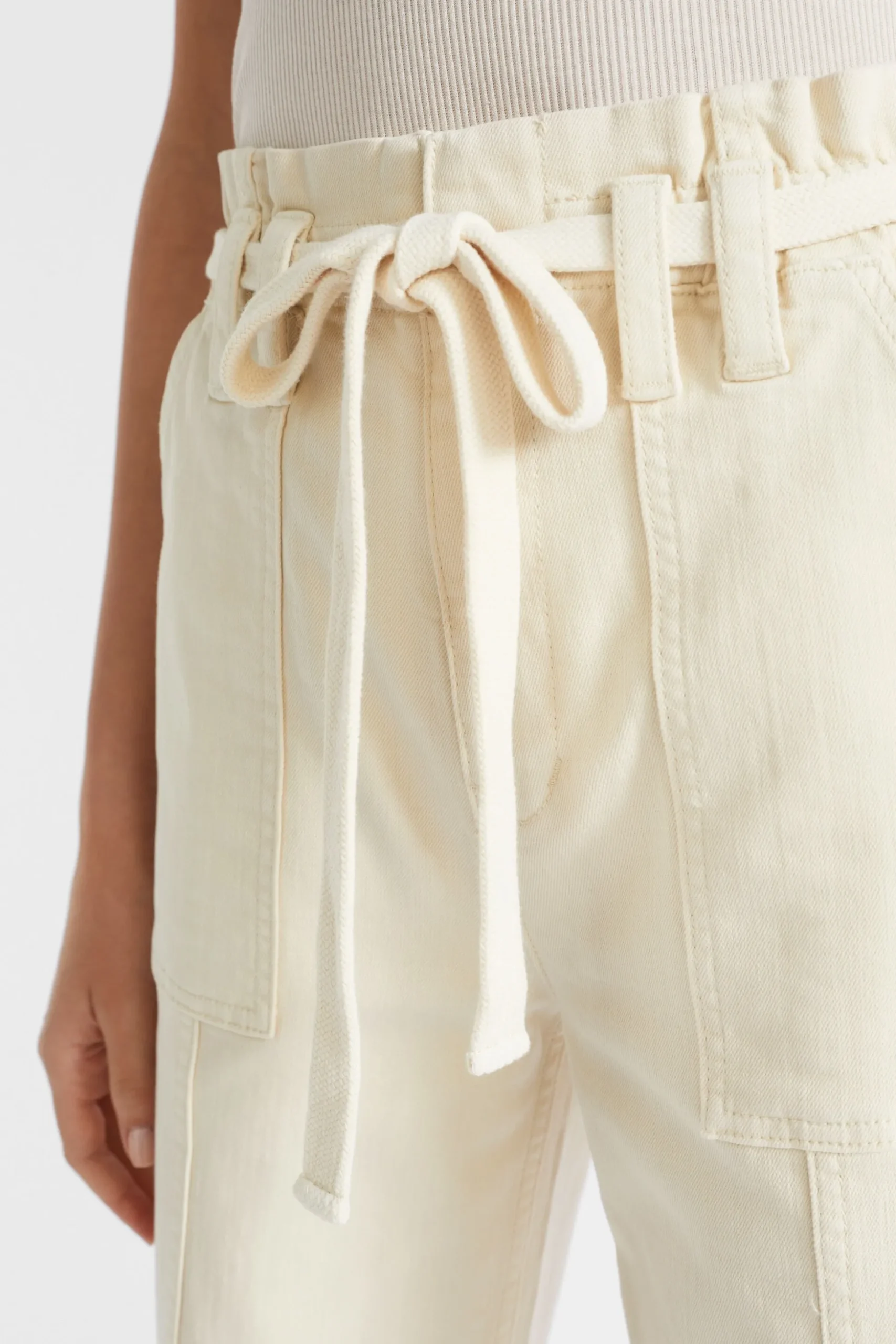 Seed Heritage Pants-Paperbag Cargo Jean Vanilla Cream
