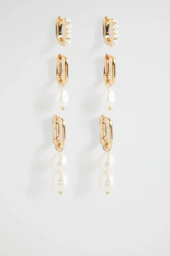 Seed Heritage Jewellery-Pearl Huggie Pack Gold