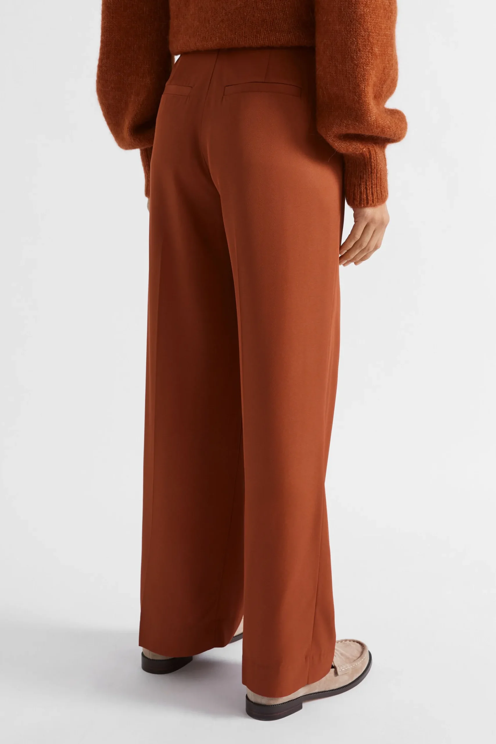 Seed Heritage Pants-Pleat Front Trouser Burnt Brick