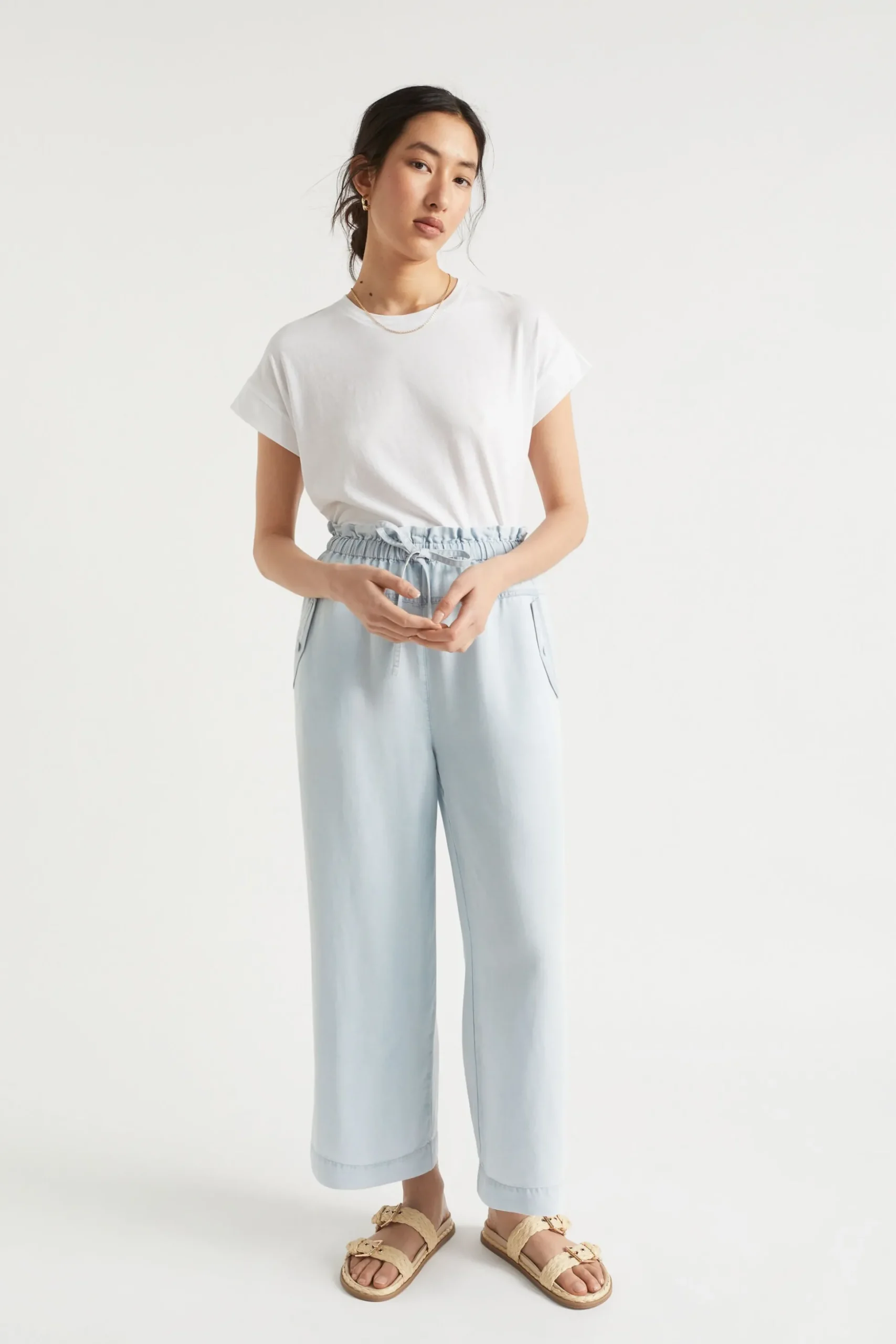 Seed Heritage Pants-Pocket Front Culotte Arctic Wash