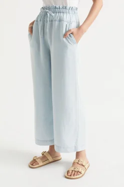 Seed Heritage Pants-Pocket Front Culotte Arctic Wash