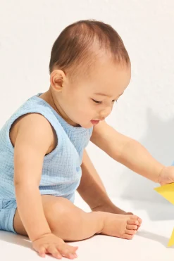 Seed Heritage Jumpsuits & Overalls-Pocket Romper Water Blue