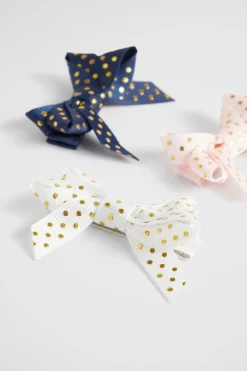 Seed Heritage Hair Accessories-Polka Bow Duck Clip Trio Multi
