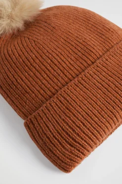 Seed Heritage Hats & Gloves-Pom Pom Beanie Burnt Brick