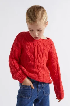 Seed Heritage Knitwear & Sweaters-Pompom Cable Knit Super Red