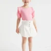 Seed Heritage T-Shirts & Tops-Puff Sleeve Tee Candy Pink