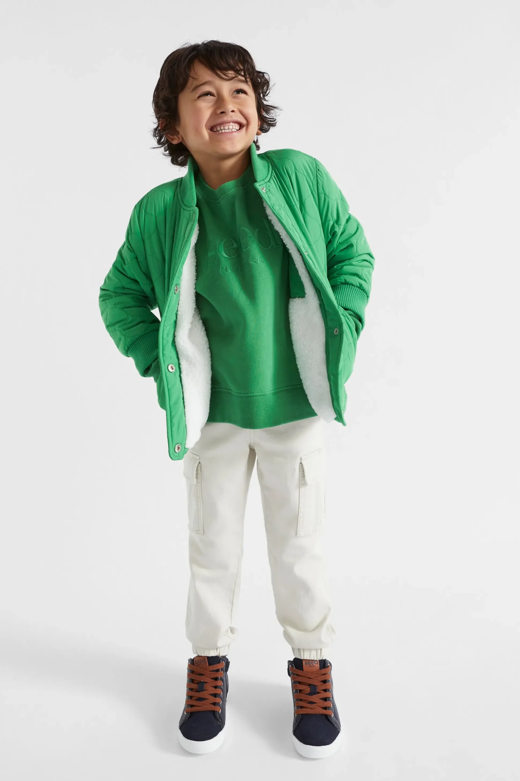 Seed Heritage Jackets & Vests-Quilted Bomber Jade