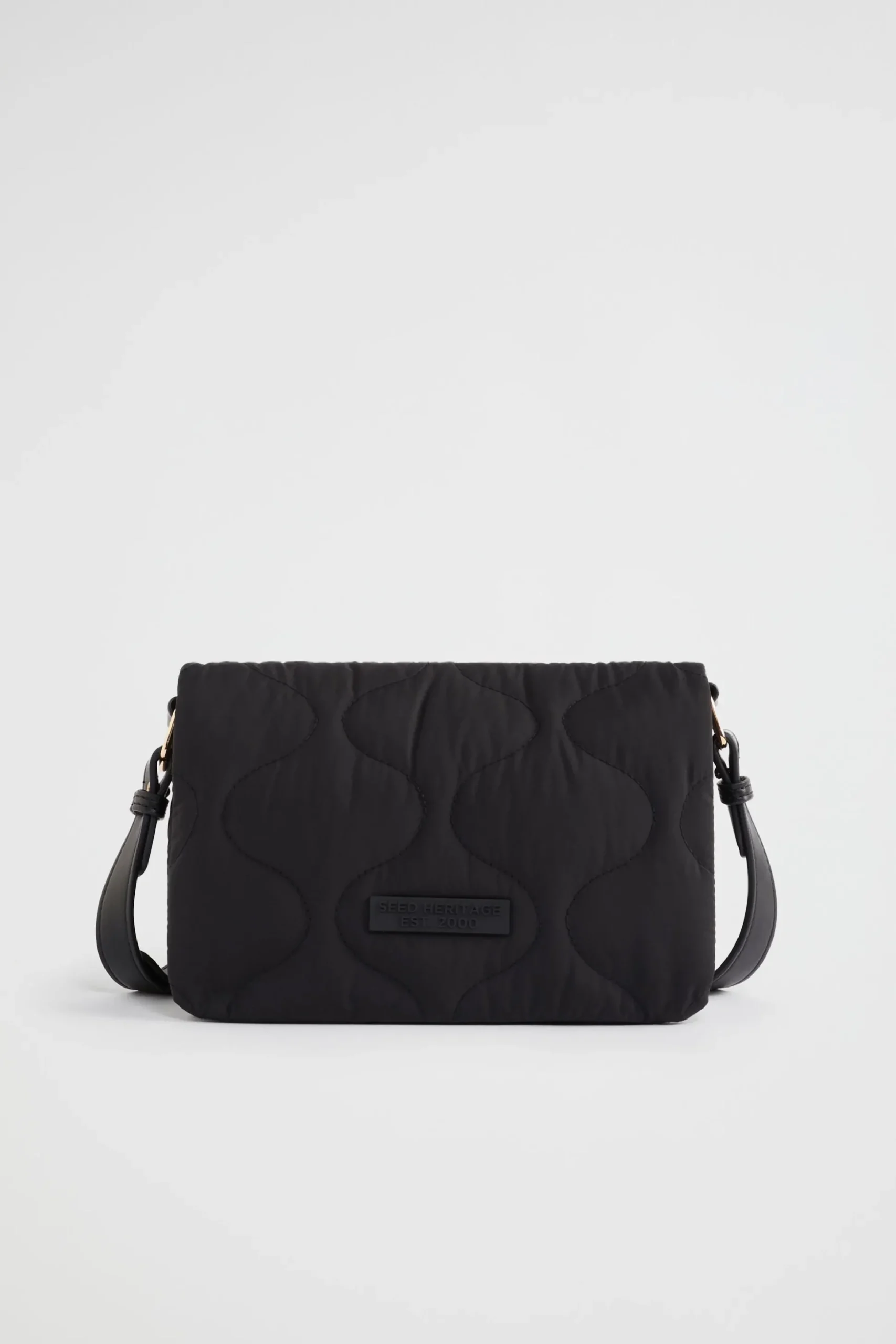 Seed Heritage Cross Body-Quilted Crossbody Bag Black