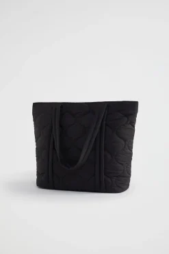 Seed Heritage Beach Bags-Quilted Tote Black