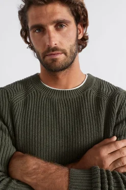 Seed Heritage T-Shirts & Sweaters-Raglan Knit Sweater Dark Khaki