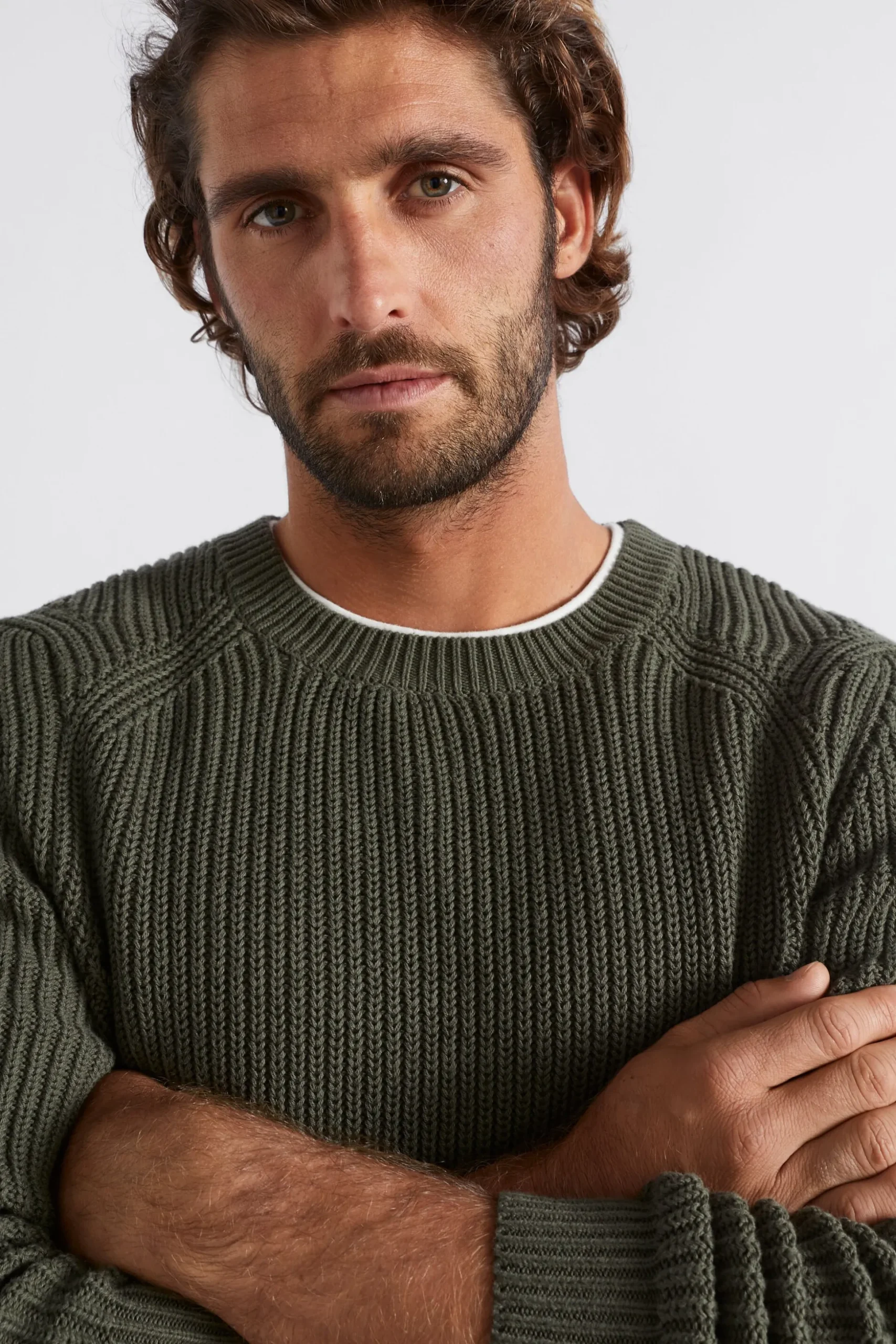 Seed Heritage T-Shirts & Sweaters-Raglan Knit Sweater Dark Khaki