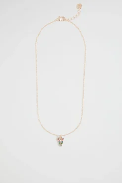 Seed Heritage Jewellery-Rainbow Diamante Initial Necklace V