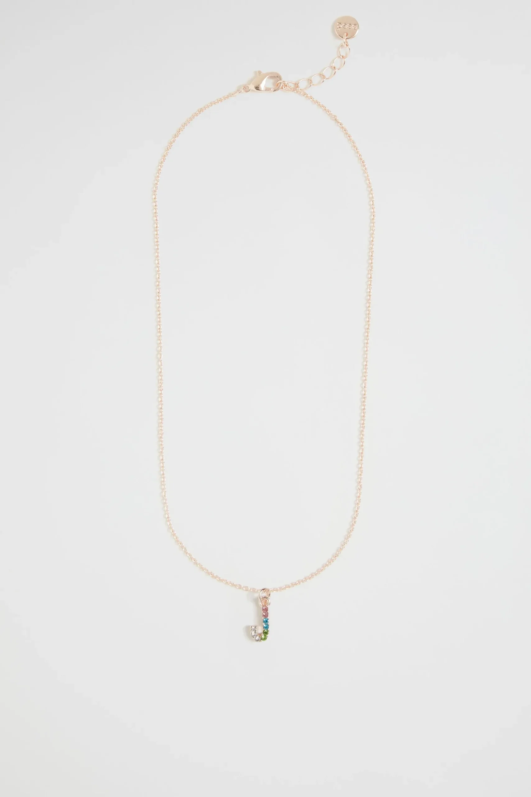 Seed Heritage Jewellery-Rainbow Diamante Initial Necklace J