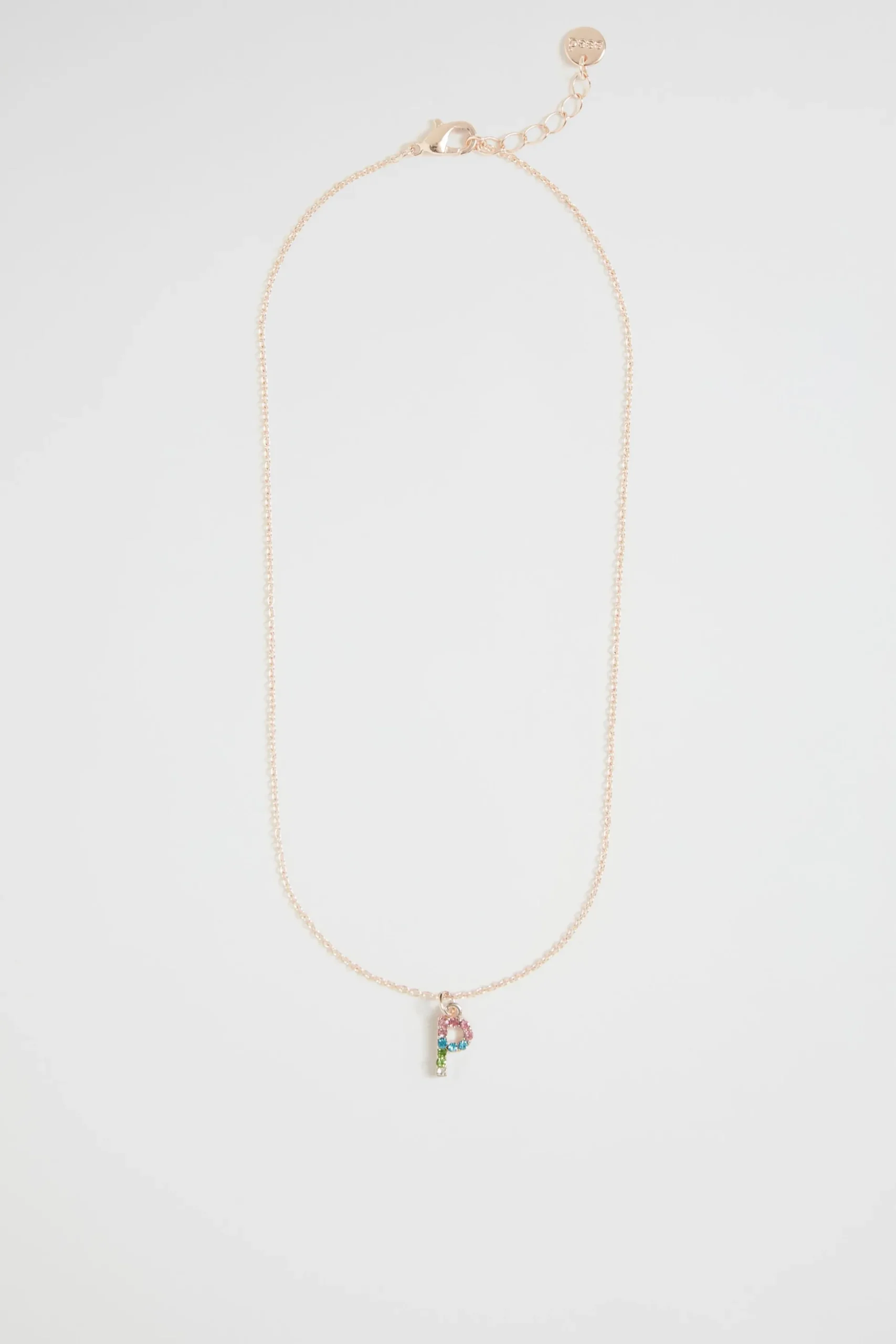 Seed Heritage Jewellery-Rainbow Diamante Initial Necklace P