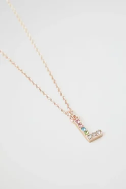 Seed Heritage Jewellery-Rainbow Diamante Initia Neckace L