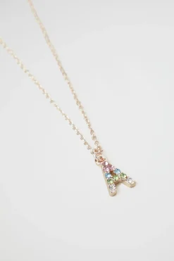 Seed Heritage Jewellery-Rinbow Dimnte Initil Necklce A