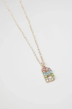 Seed Heritage Jewellery-Rainow Diamante Initial Necklace B