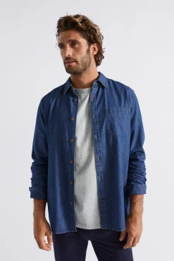 Seed Heritage T-Shirts & Sweaters-Relaxed Denim Shirt Mid Wash
