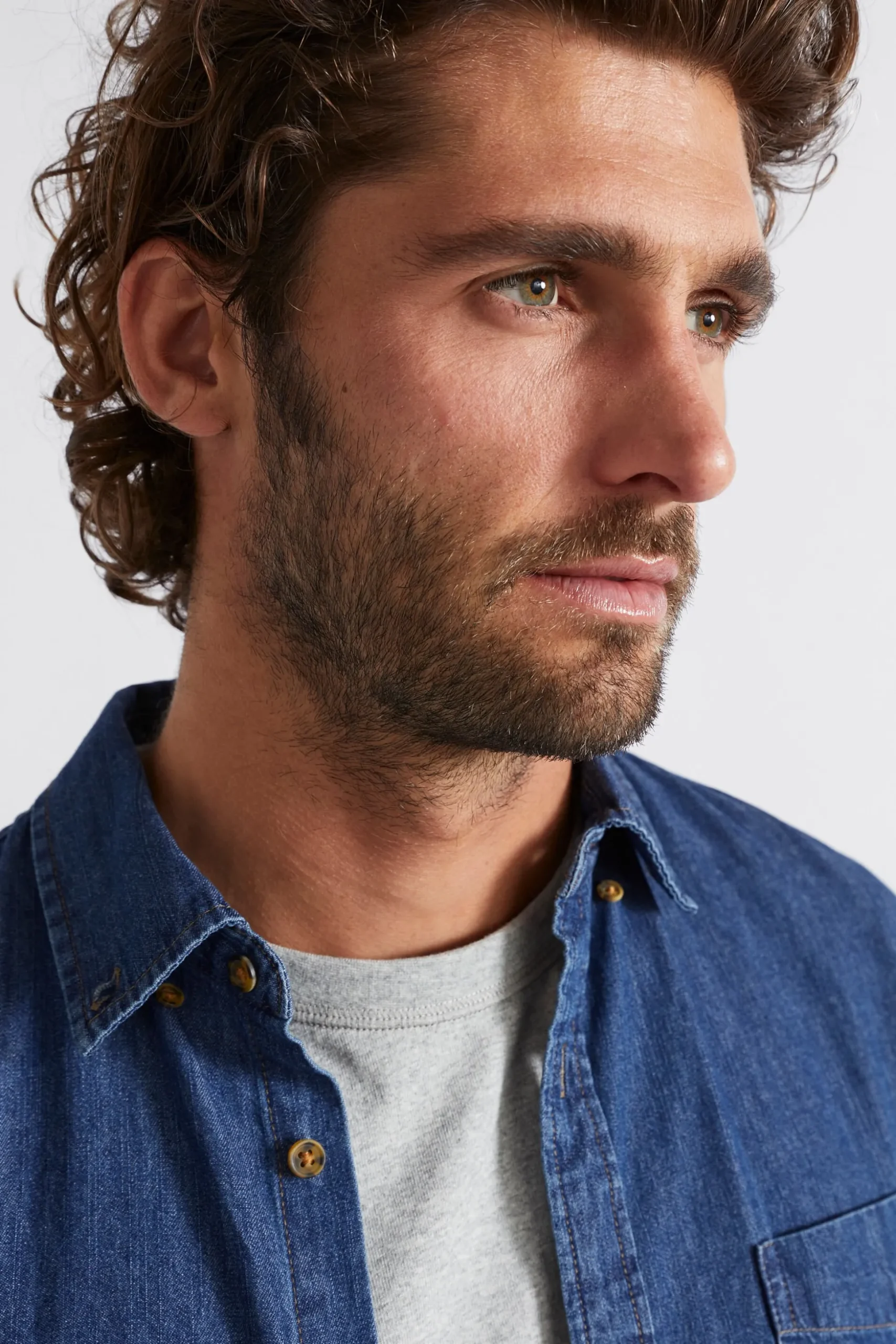 Seed Heritage T-Shirts & Sweaters-Relaxed Denim Shirt Mid Wash