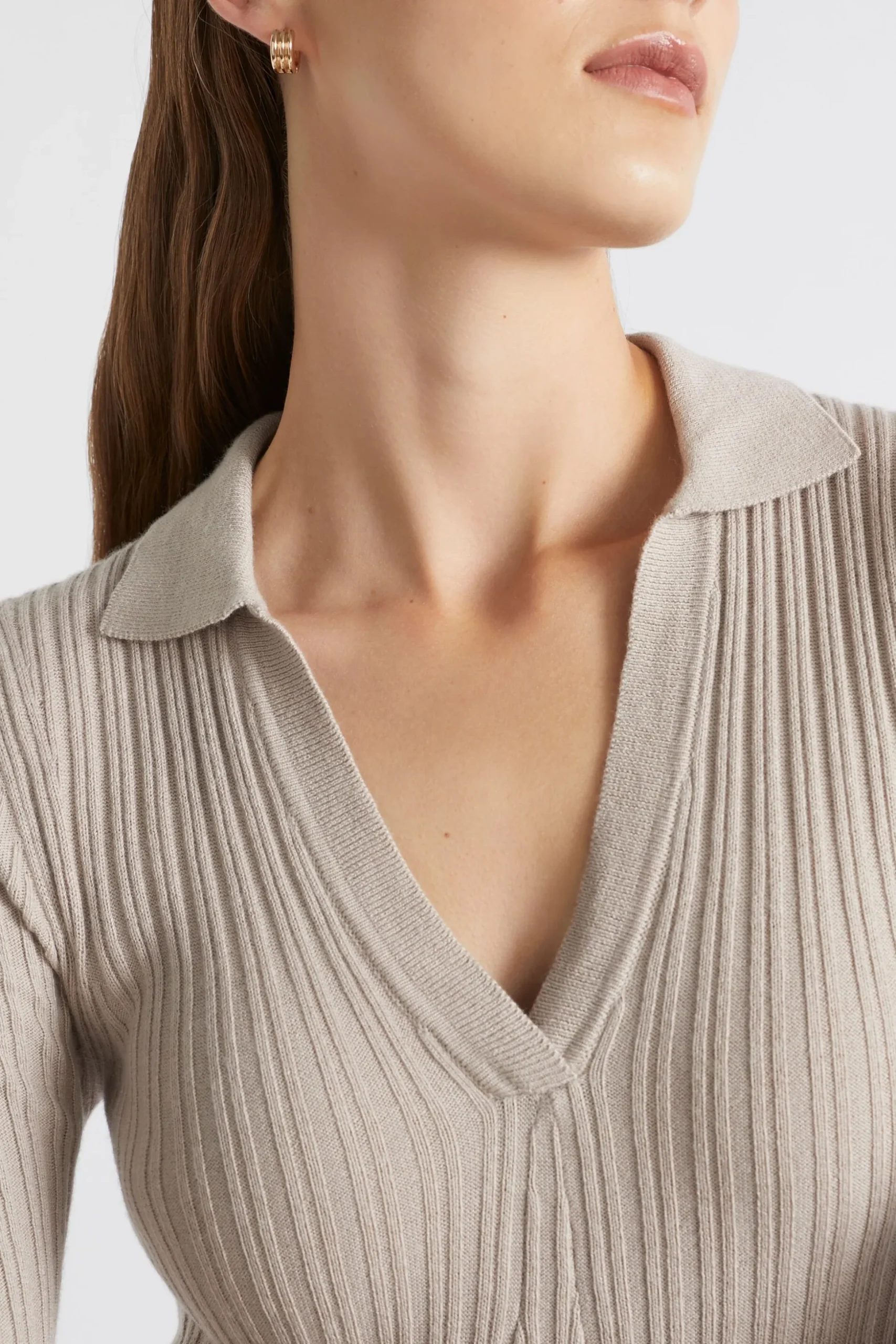 Seed Heritage Knitwear & Sweaters-Relaxed Polo Knit Dress Light Storm