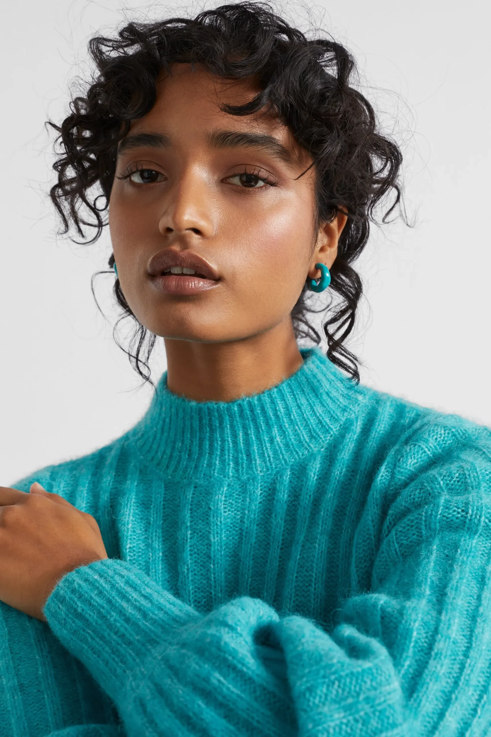 Seed Heritage Jewellery-Resin Hoop Peacock Blue
