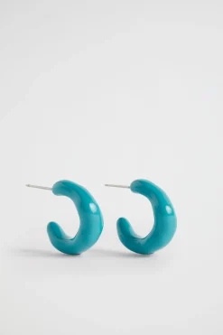 Seed Heritage Jewellery-Resin Hoop Peacock Blue