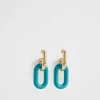 Seed Heritage Jewellery-Resin Link Hoop Peacock Blue