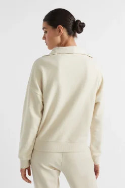 Seed Heritage Knitwear & Sweaters-Reverse Terry Zip Thru Sweat Vanilla Cream