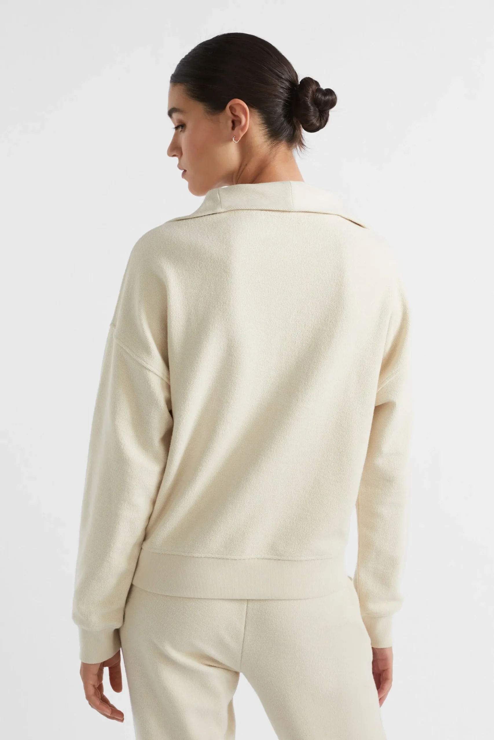 Seed Heritage Knitwear & Sweaters-Reverse Terry Zip Thru Sweat Vanilla Cream