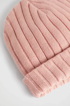 Seed Heritage Beanies-Rib Knit Beanie Chalk Pink
