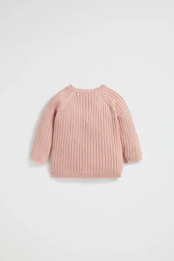 Seed Heritage Knitwear & Sweaters-Rib Knit Cardigan Chalk Pink