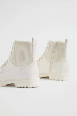 Seed Heritage Boots-Rib Panel Hiking Boot Cream