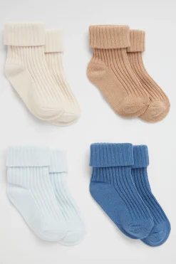 Seed Heritage Socks-Rib Sock Multipack Blue