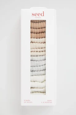 Seed Heritage Socks-Rib Sock Multipack Neutral